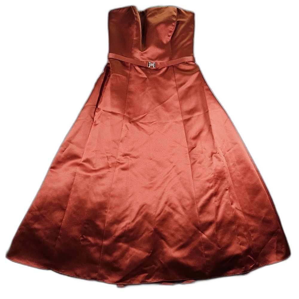 NWT David's Bridal Designer Michaelangelo Strapless Cinnamon Colored Dress Size2
